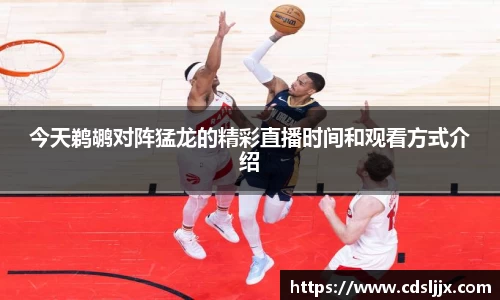 今天鹈鹕对阵猛龙的精彩直播时间和观看方式介绍